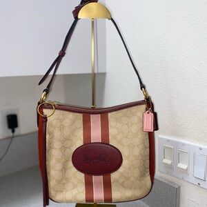 Coach Signature Jacquard Horse Carriage Chaise Convertible Bag EUC